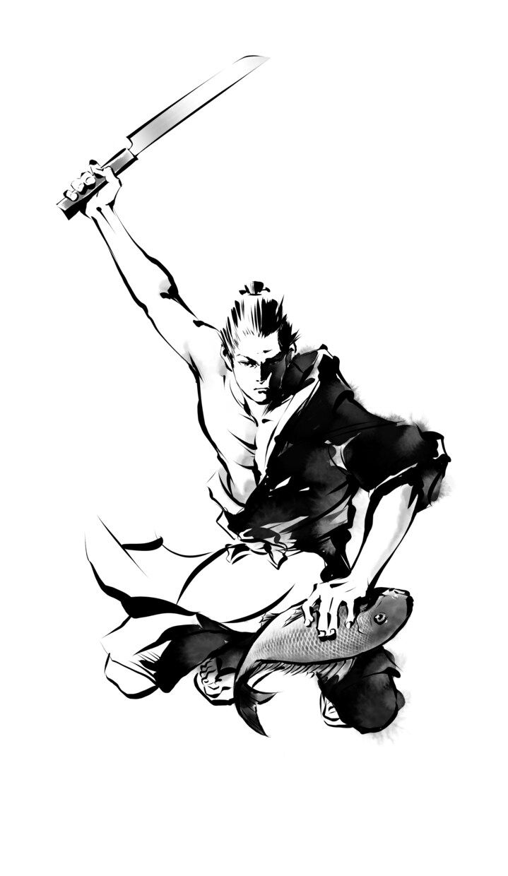墨絵風イラスト制作いたします 重厚感のある世界観を表現します。サムライ、武士、時代物など イメージ4