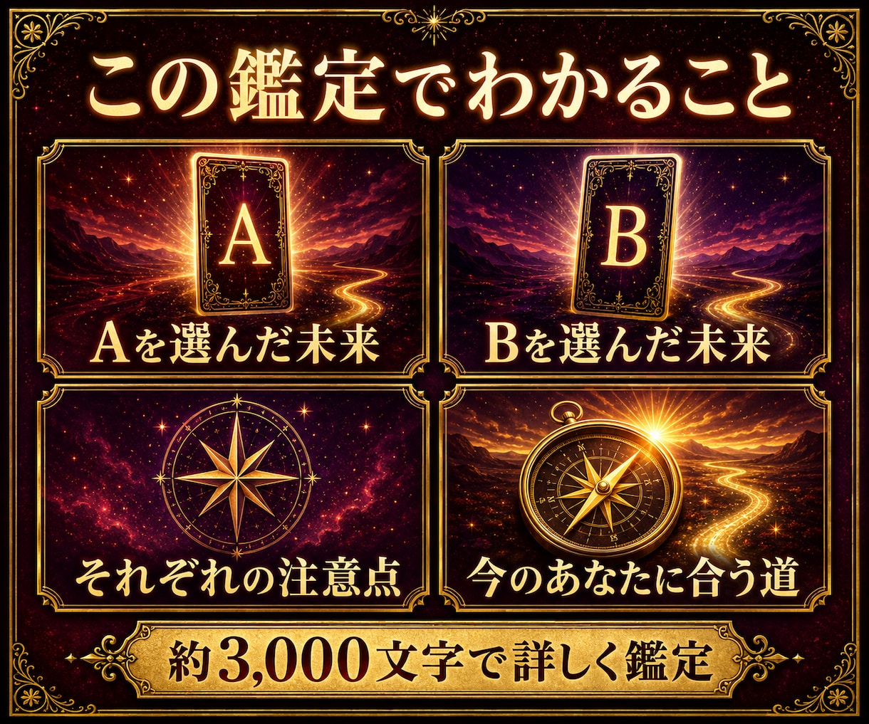 二者択一｜AかBの未来を霊視タロットで占います YES／NO・AかB｜二つの未来を比較し選ぶ道をお伝えします イメージ4