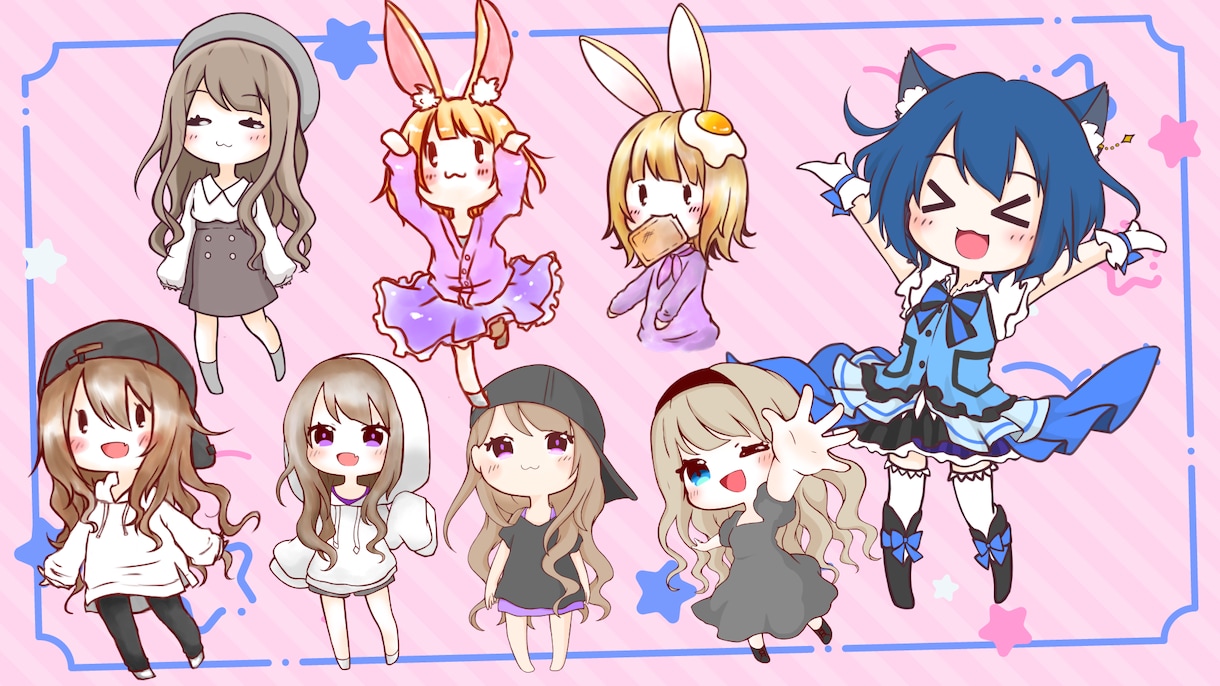 アニメ塗りっぽい女の子描きます アイコン・立ち絵・サムネに使えるイラスト描きます！！！！ イメージ6