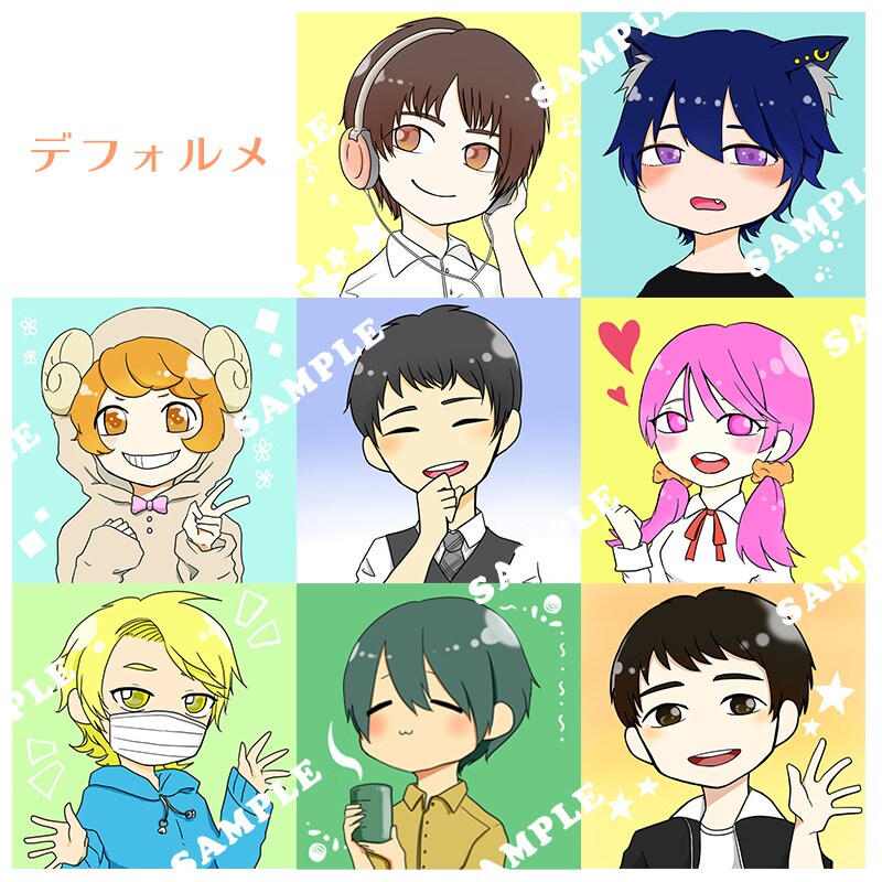 あなたをキャラ化☆デフォルメイラスト作成します 【SNSなど色々な場面で使えます！】 イメージ2