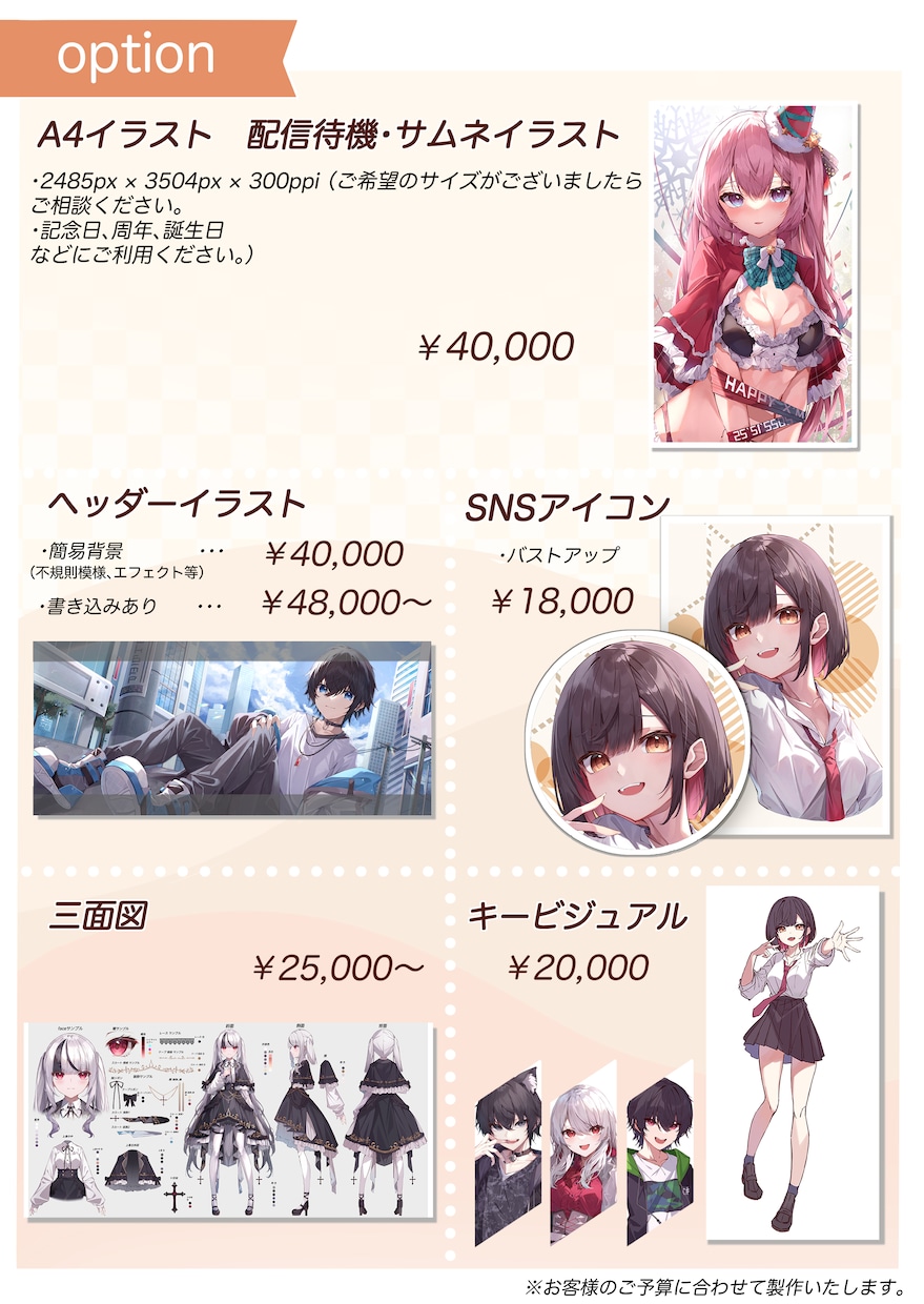 Vtuber等キャラデザ+モデリング制作いたします お見積・ご相談だけでもOK！全身・バストアップから選べます イメージ6