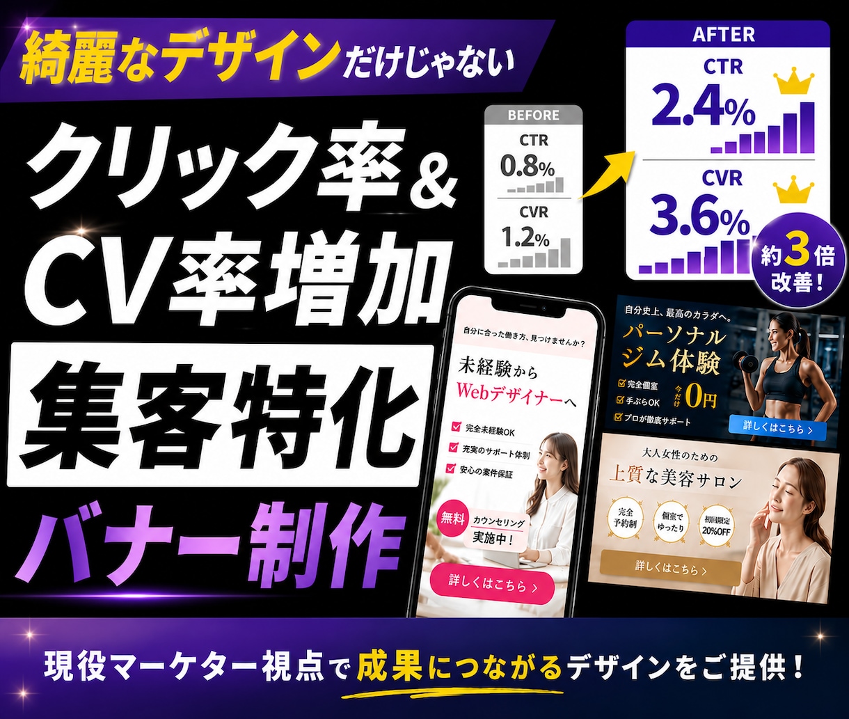 現役マーケターが“売れるバナー”作ります 【反応率が上がるバナー】で集客しませんか？ イメージ1