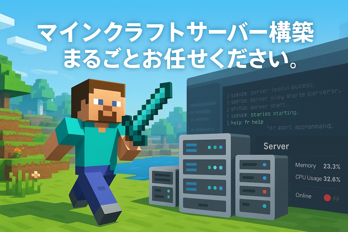 Minecraftのサーバー構築をお手伝いします サービスの選定から運用方法の説明まで イメージ1