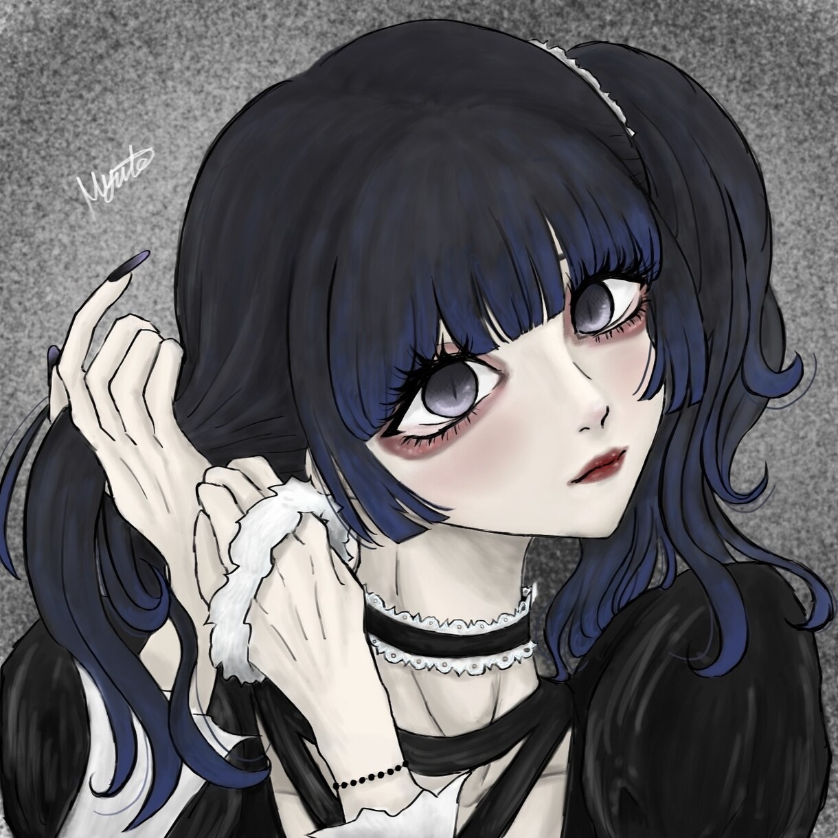 女の子のアイコン用イラストを描きます 病み系やクール系の女の子の顔を描くのが得意です イメージ4
