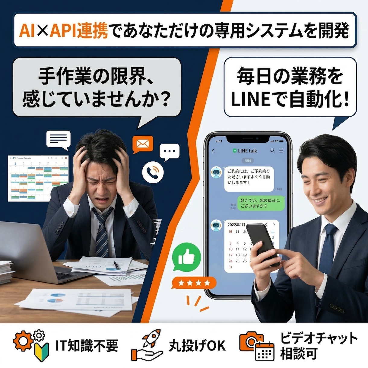 丸投げOK！LINE×AI自動化システム開発します あなただけの専用AI自動化システムを開発。 イメージ1