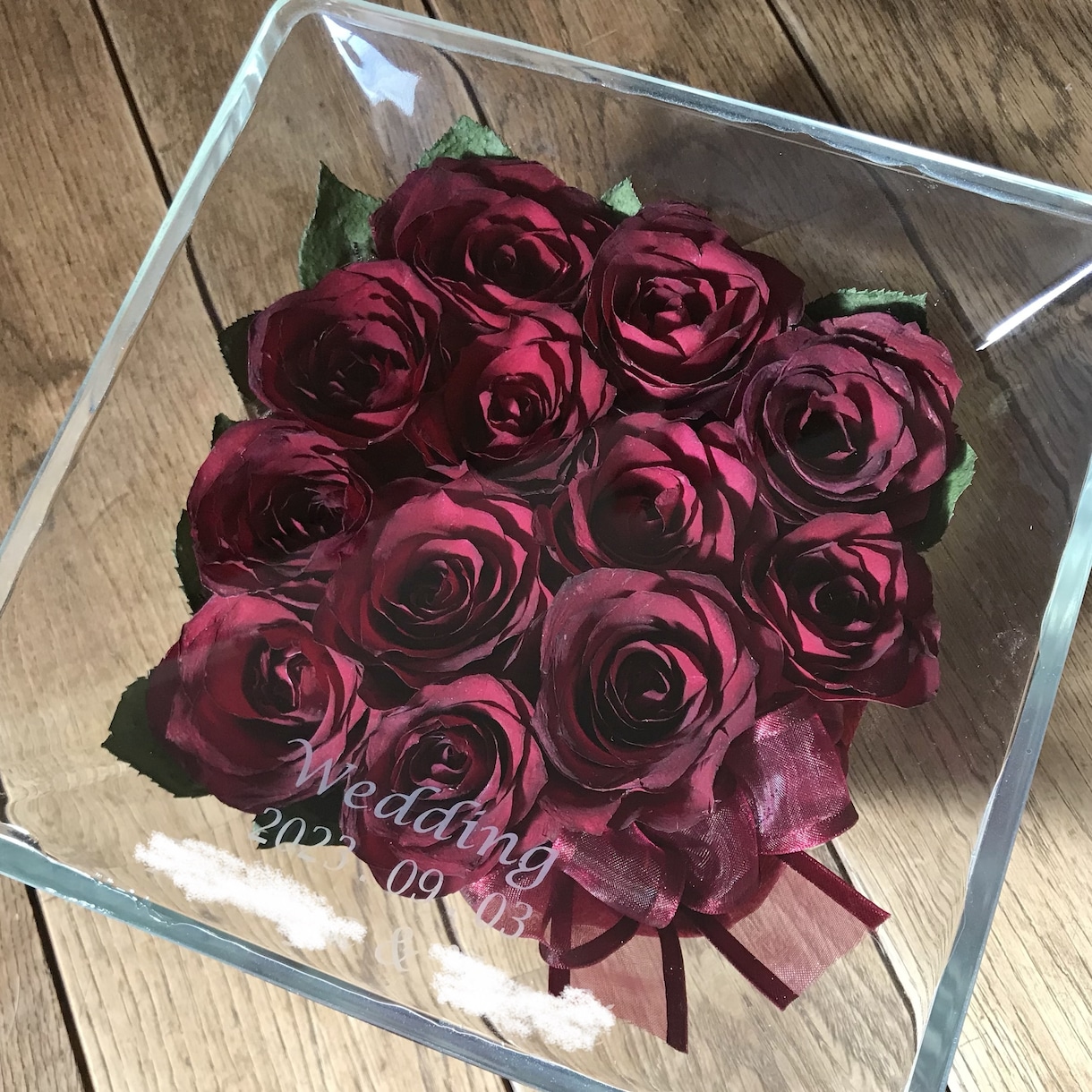 プロポーズの花束ウエディングブーケ記念の花残します 【スクエアS】大切な日のお花を保存　ブーケ・プロポーズの花束 イメージ6