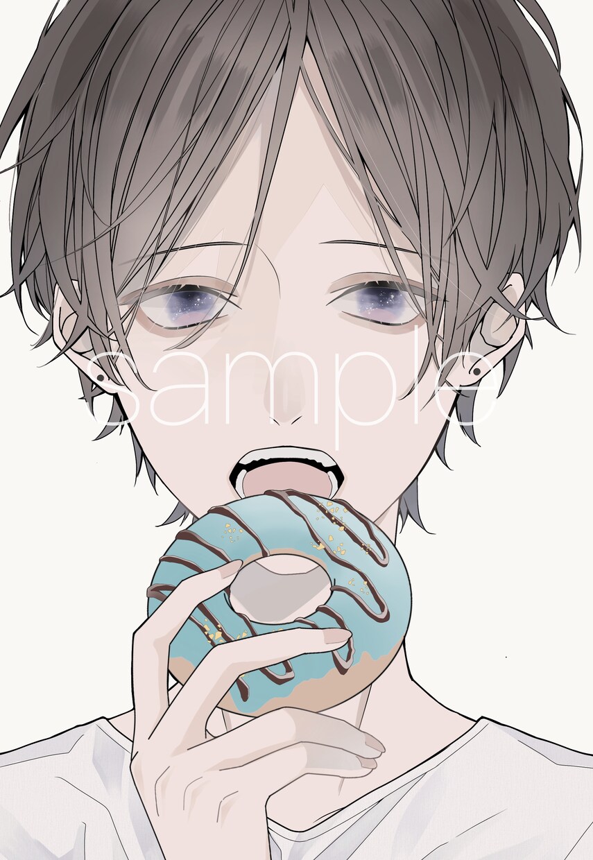 彩度低めの男女アイコンを描きます 儚げ、色素薄めの色合いの男女お描きします。 イメージ1