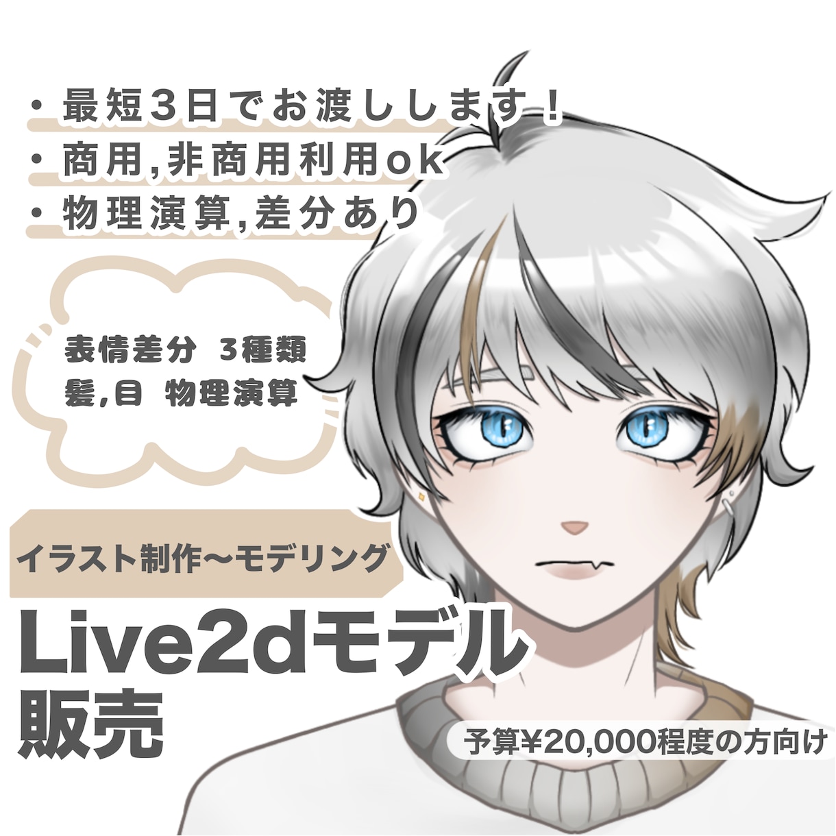 Live2dモデルを販売します Vtuberモデルを探している方 必見！ イメージ1