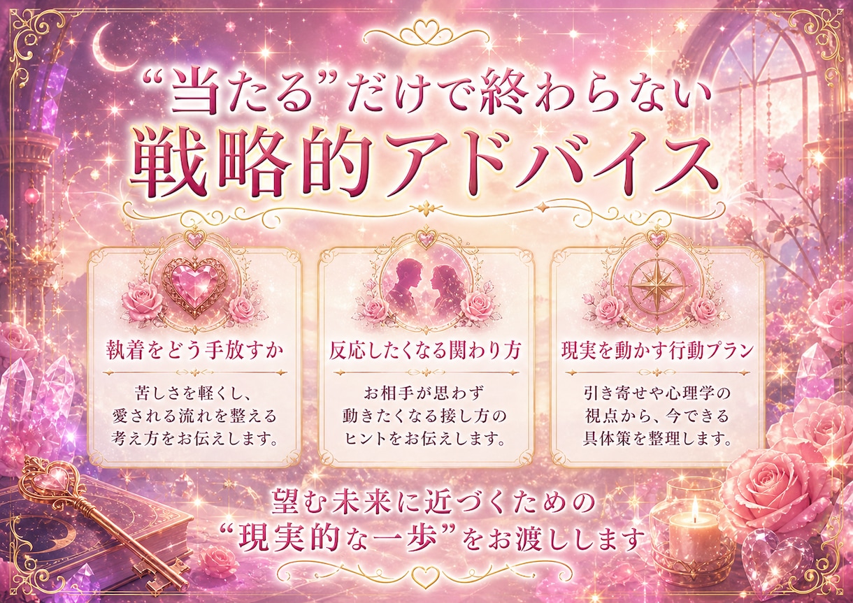 復縁♡復活愛♡複雑恋愛♡タロットと霊視で占います お相手の深層心理を読み解き、望む未来への最短ルートを導きます イメージ4