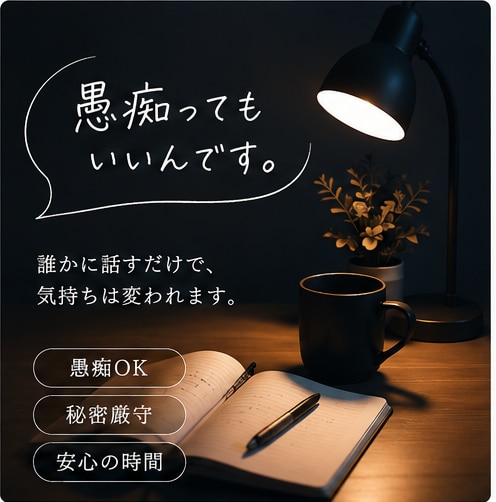愚痴も弱音も、あなたのペースでぜんぶ受け止めます 心の中のモヤモヤを全部ゴミ箱に捨てるように吐き出してください イメージ2