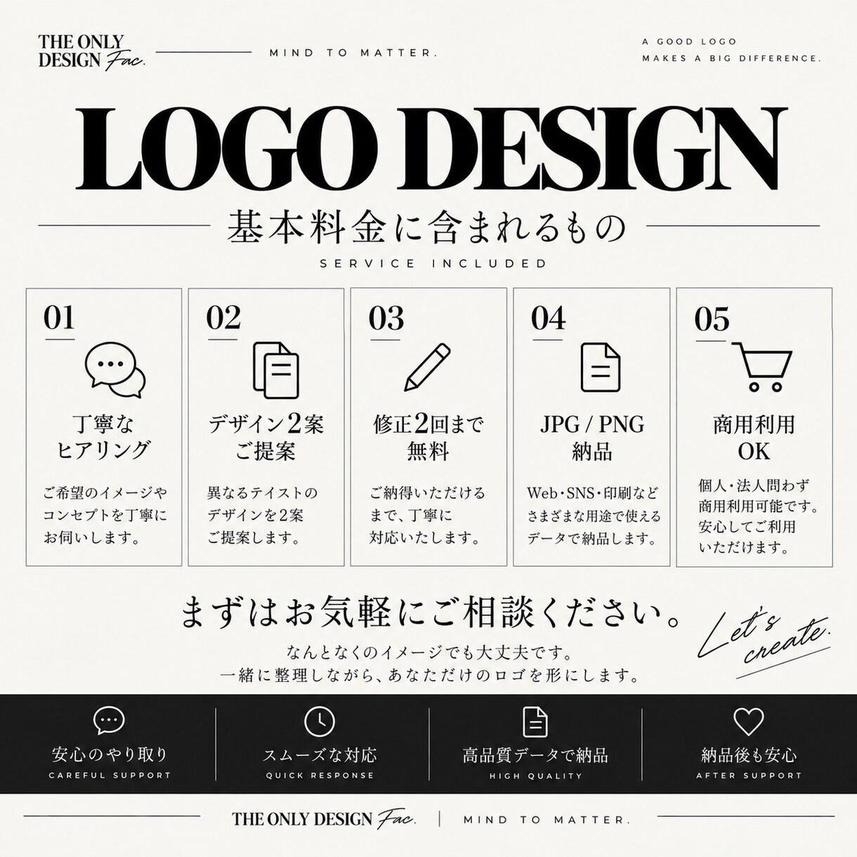 想いや世界観を形にするオリジナルロゴを制作します あなたの想いを、ひとつのデザインに。 イメージ5