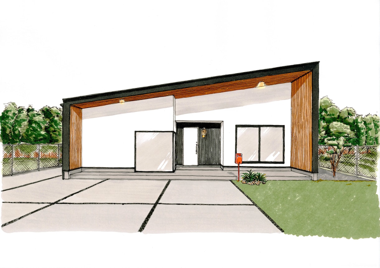 手書きの外観パースを描きます 検討用や商用に。住宅・店舗の完成イメージで分かりやすく表現 イメージ2