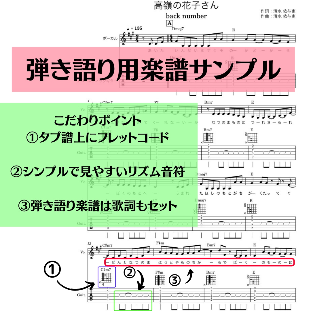 バンド練習や弾き語りに！耳コピで楽譜を制作致します 音楽の経験豊富の音楽家が耳コピで作譜！練習などで大活躍！ イメージ2