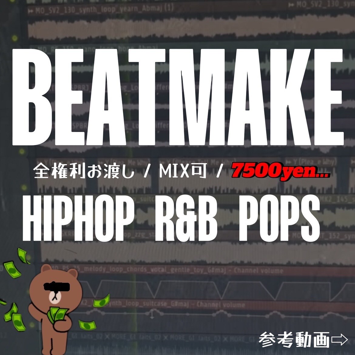 HIPHOP/R&B等のビート作成をします 完全オーダーメイド&全権利お渡し！！ イメージ1