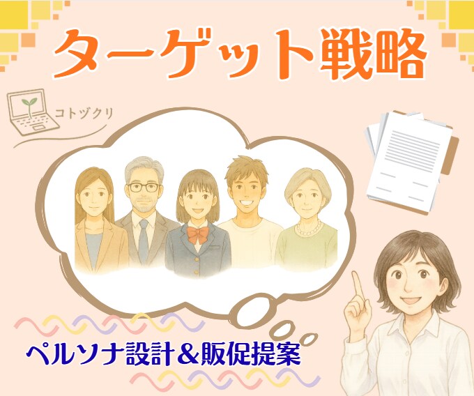 集客UPに直結するペルソナ設計＆販促提案いたします 業種により適した内容で設計！開業準備や追加事業の戦略に…！ イメージ1