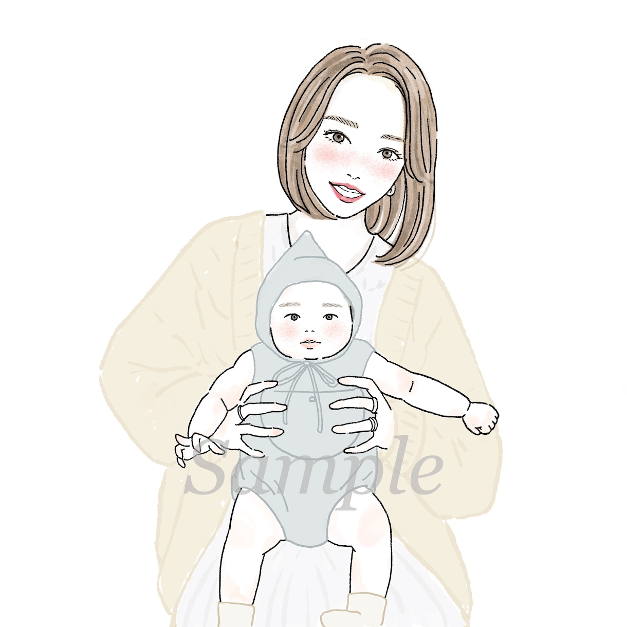 商用可！線画と水彩タッチのイラスト描きます おしゃれで映えるイラスト＊SNSや広告の挿絵プレゼントに イメージ4