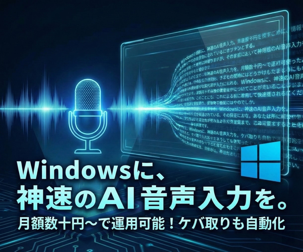 WindowsにChatGPT音声入力を導入します 月額数十円〜で運用可！ケバ取りや要約も自動化◎ イメージ1