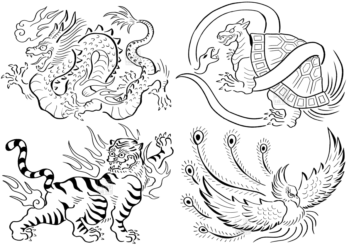 水墨画、鳥獣戯画、妖怪、龍、墨絵イラストを描きます 看板 グッズ アイコン 日本画 ラベル デザイン雑誌  和風 イメージ10