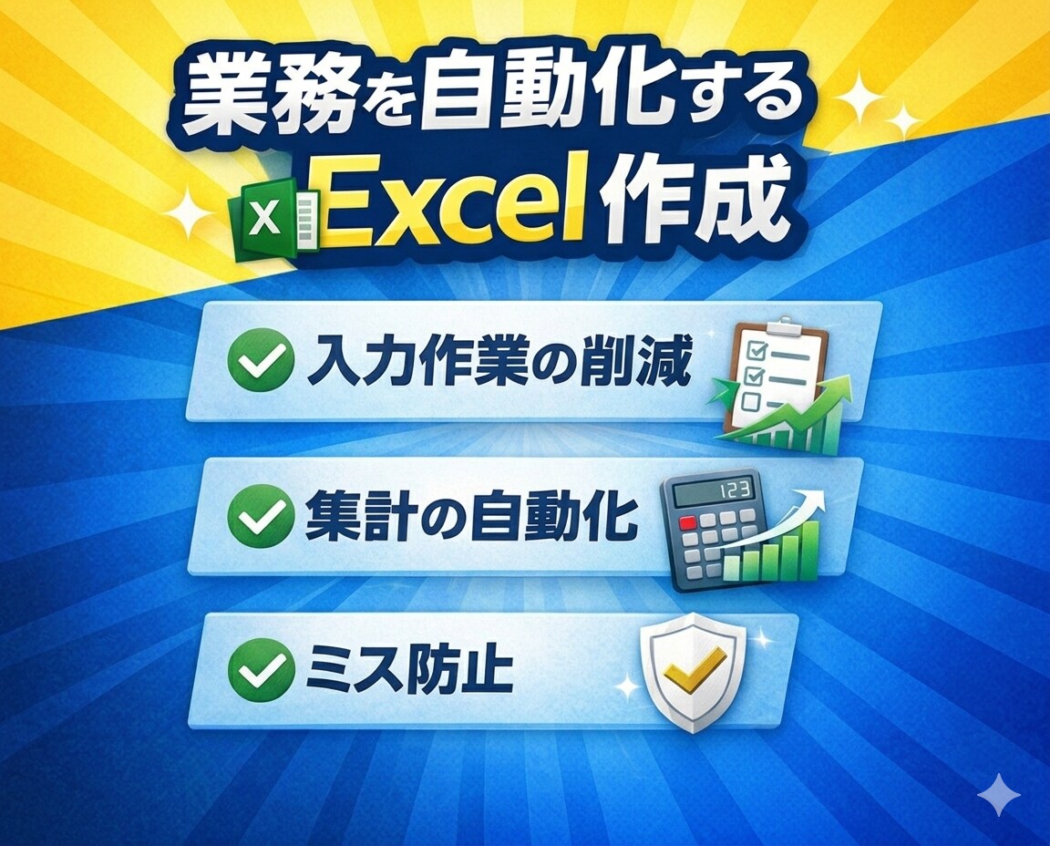 Excelで業務効率化｜30分削減します 毎日30分の無駄作業を削減します イメージ2
