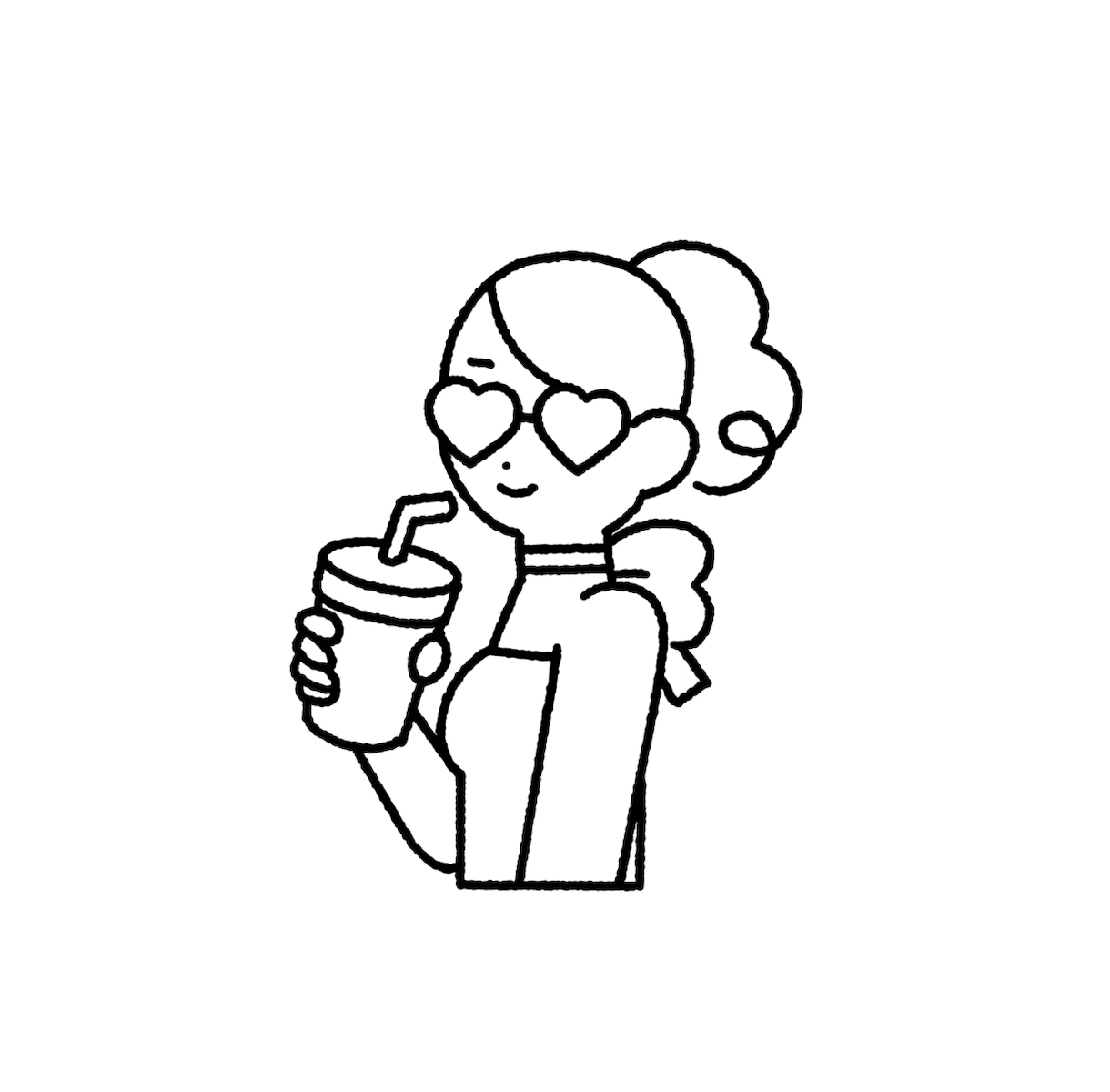シンプルでかわいい線画イラスト作成します SNSやLINEなどのプロフィール画像に！フラットイラスト イメージ2