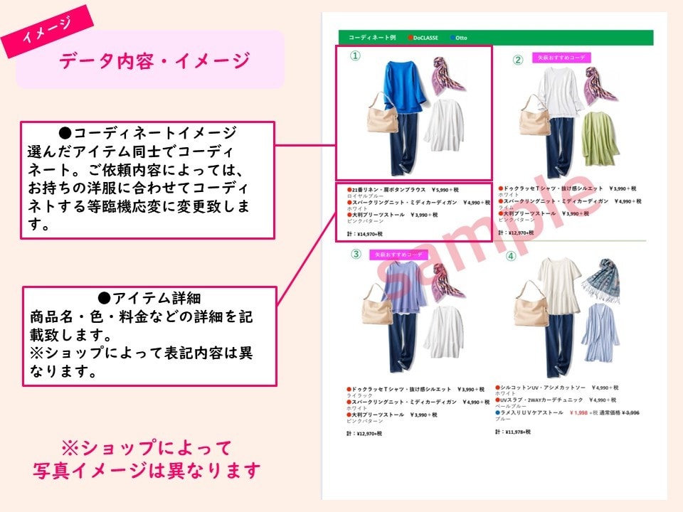 オンラインショッピングで似合う服を提案します お家時間を有効活用！プロのスタイリストが選ぶコーディネート！ イメージ3