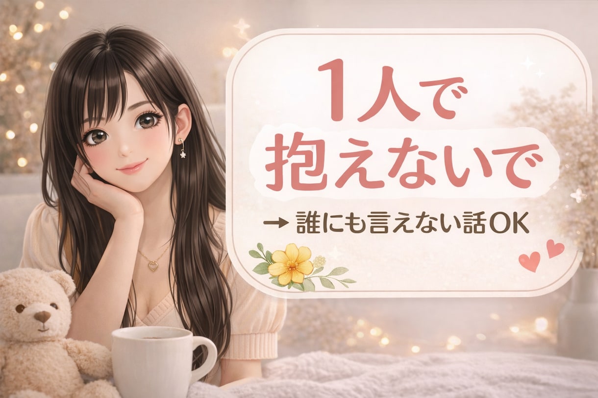今すぐ話せる癒しチャット｜誰にも言えない話聞きます まとまってなくても大丈夫です。 イメージ1