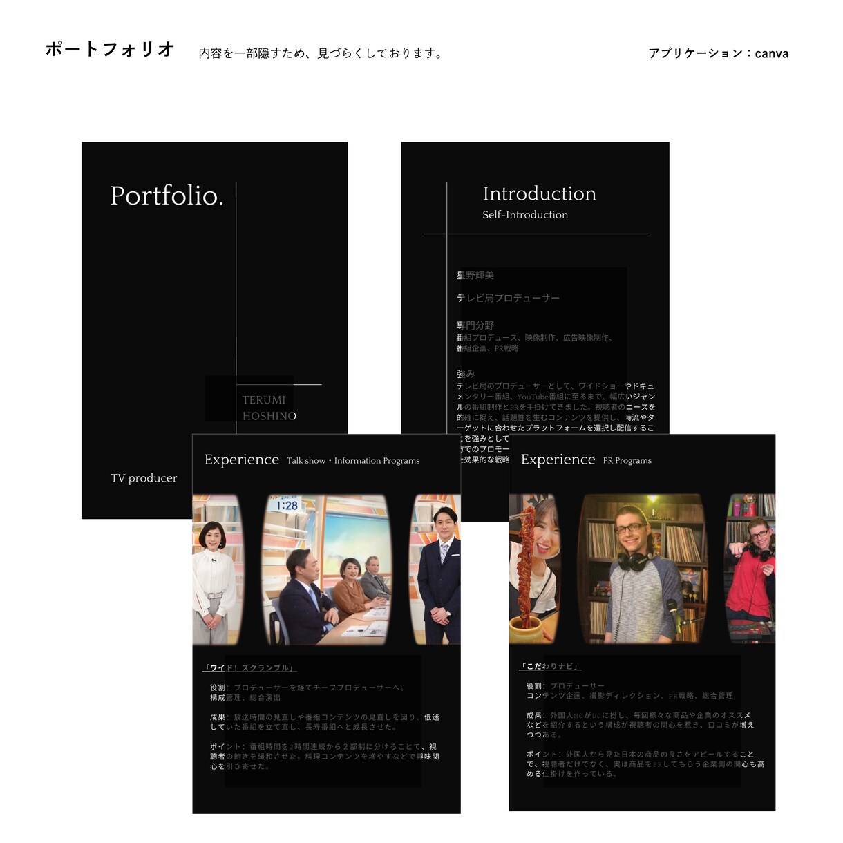マスコミ必須！ポートフォリオを作成します 職務に合わせたデザインでアピール度の高いポートフォリオを作成 イメージ4