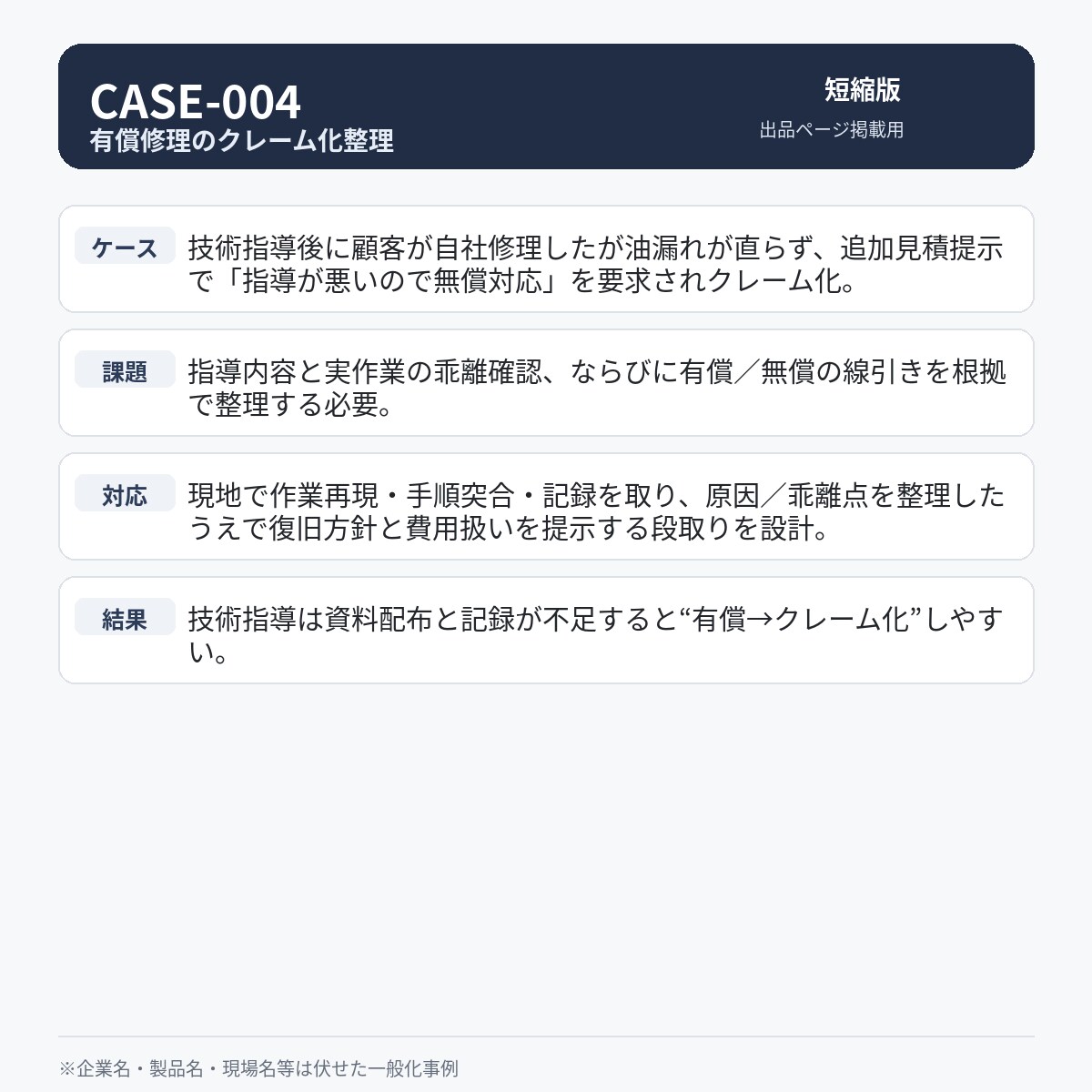 産業機械・建設機械の不具合対応文書を添削します 「何をどう説明すればよいか分からない」を伝わる文書に整えます イメージ4