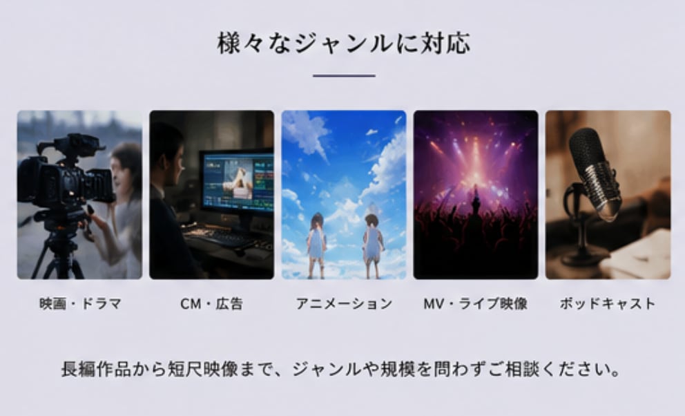 動画・映像・ポッドキャストの音声編集・MA承ります 映画品質の音声編集で、伝わる映像・音を仕上げます イメージ4