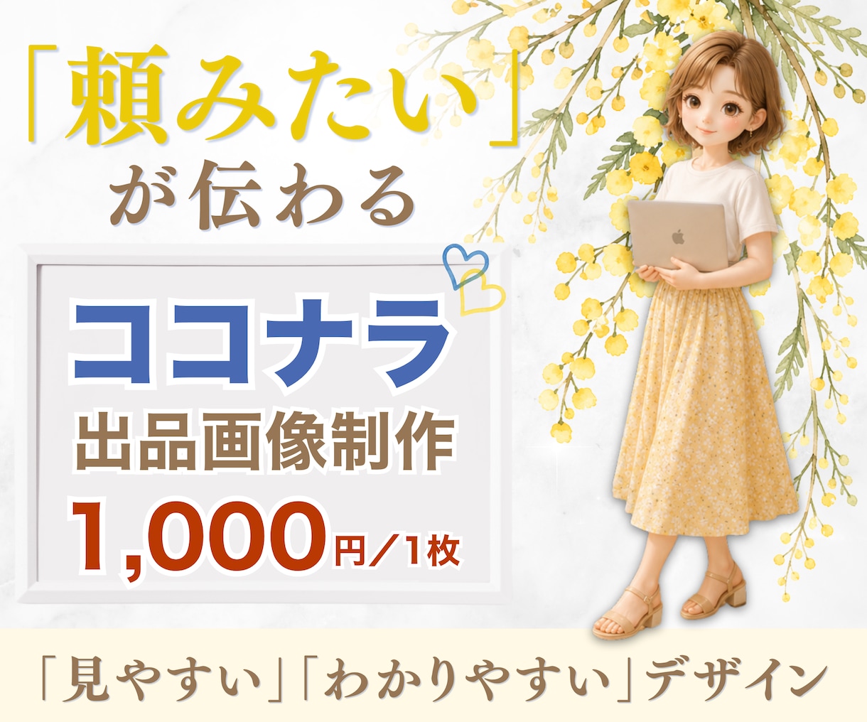頼みたい✨が伝わるココナラ出品画像作ります 見やすく・わかりやすいデザインに整えます！ イメージ1
