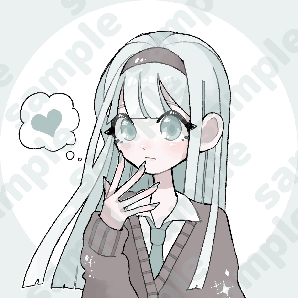 かわいい女の子の簡易イラストを作成します SNSアイコン等にご使用いただけます イメージ2
