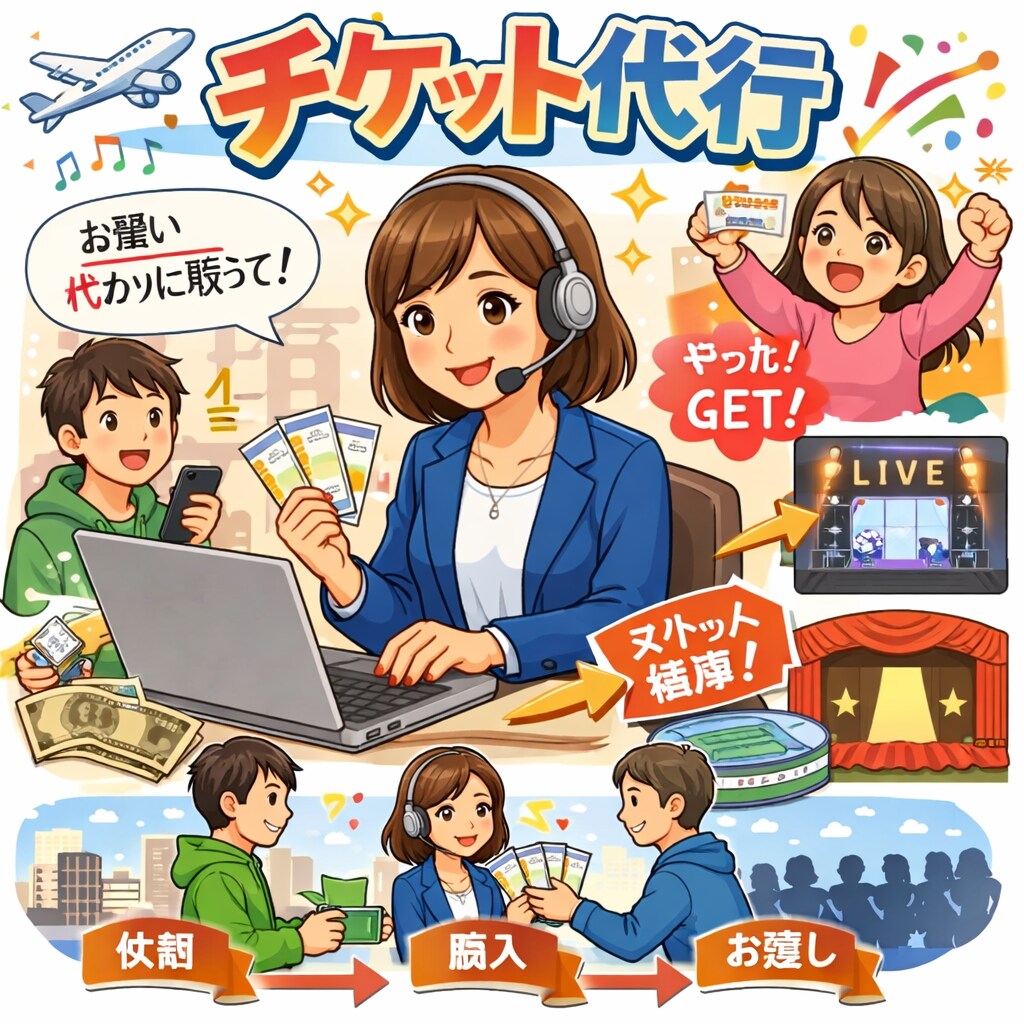 チケット申込サポート（抽選／先着対応）します ライブ・コンサート・舞台・イベントなどのチケット代行です！ イメージ1