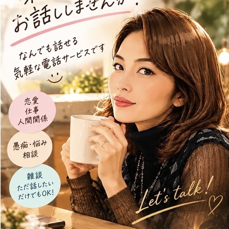 気楽に楽しく話します！あなたの話を聞きます 気を使わなくて大丈夫。好きなことを話してください イメージ1