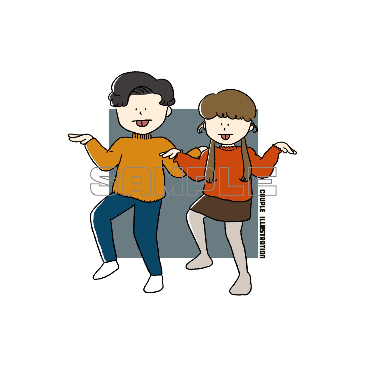 ほのぼのカップルイラスト描きます おふたりらしくて、かつ、ぬくもりのあるタッチで表現します イメージ6