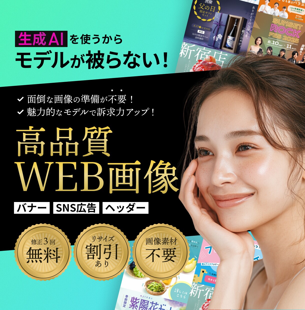 画像準備不要！高品質なWEB画像制作承ります 他と被らない・訴求力のあるバナーを制作！ イメージ1