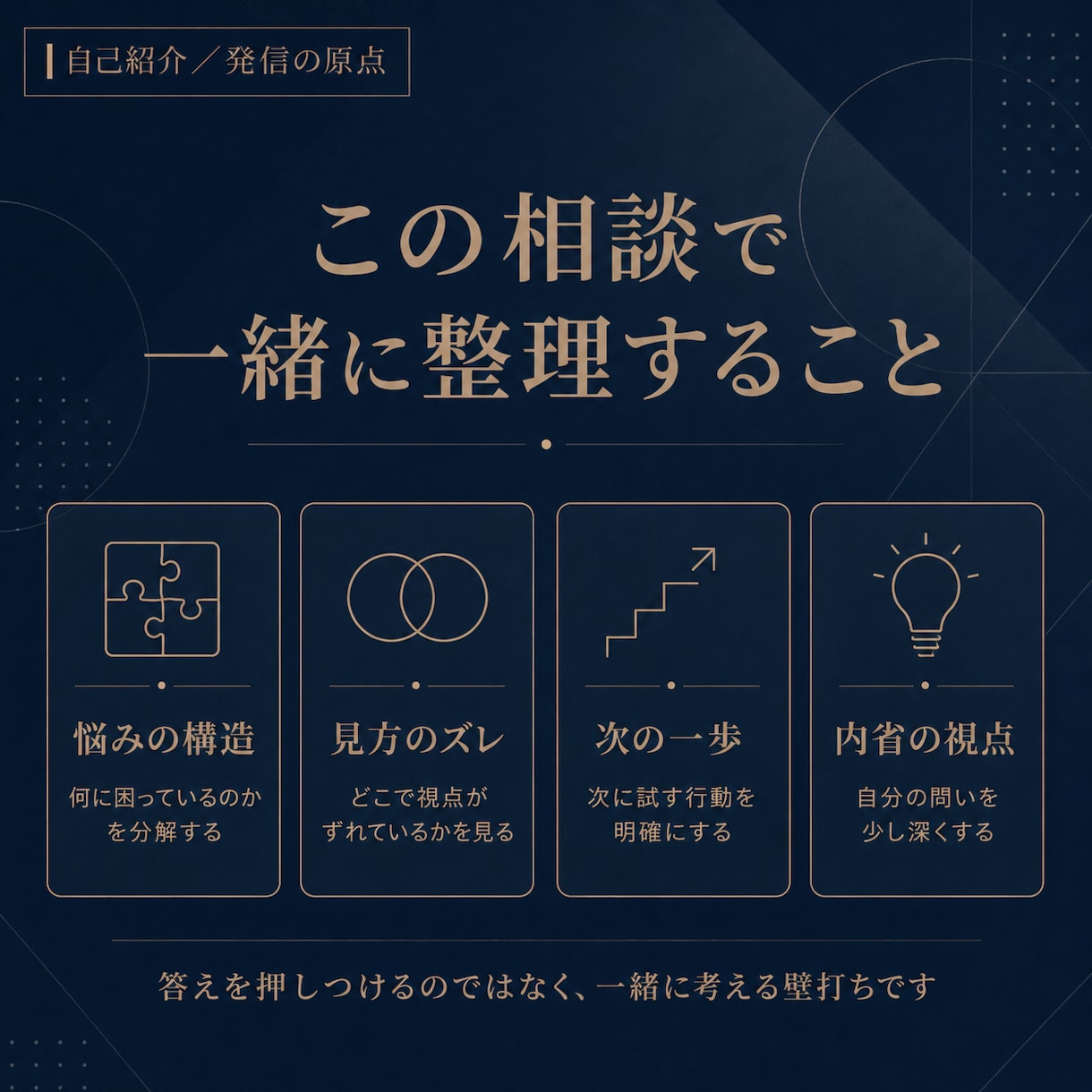 仕事の違和感を壁打ちします 論点が浅い、会議が進まない、伸び悩む──一緒に分解します イメージ3