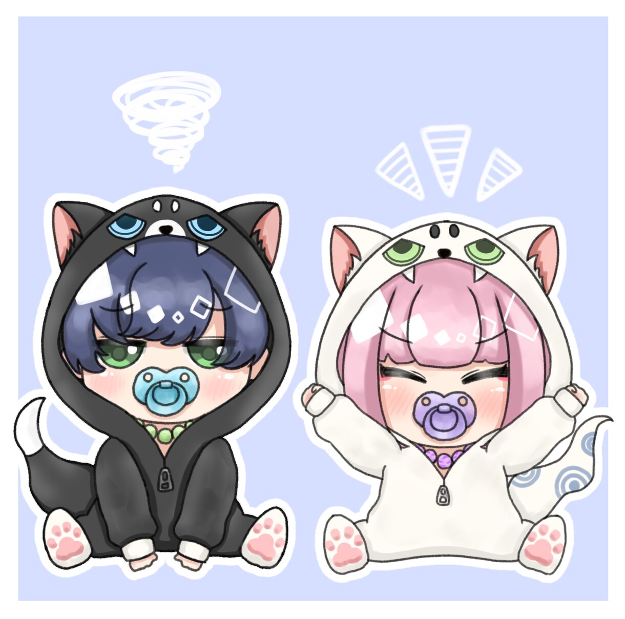 表情差分⭕️ゆるふわなデフォルメイラスト描きます キャラクターがいない方でもやり取りをして制作可能です！ イメージ5