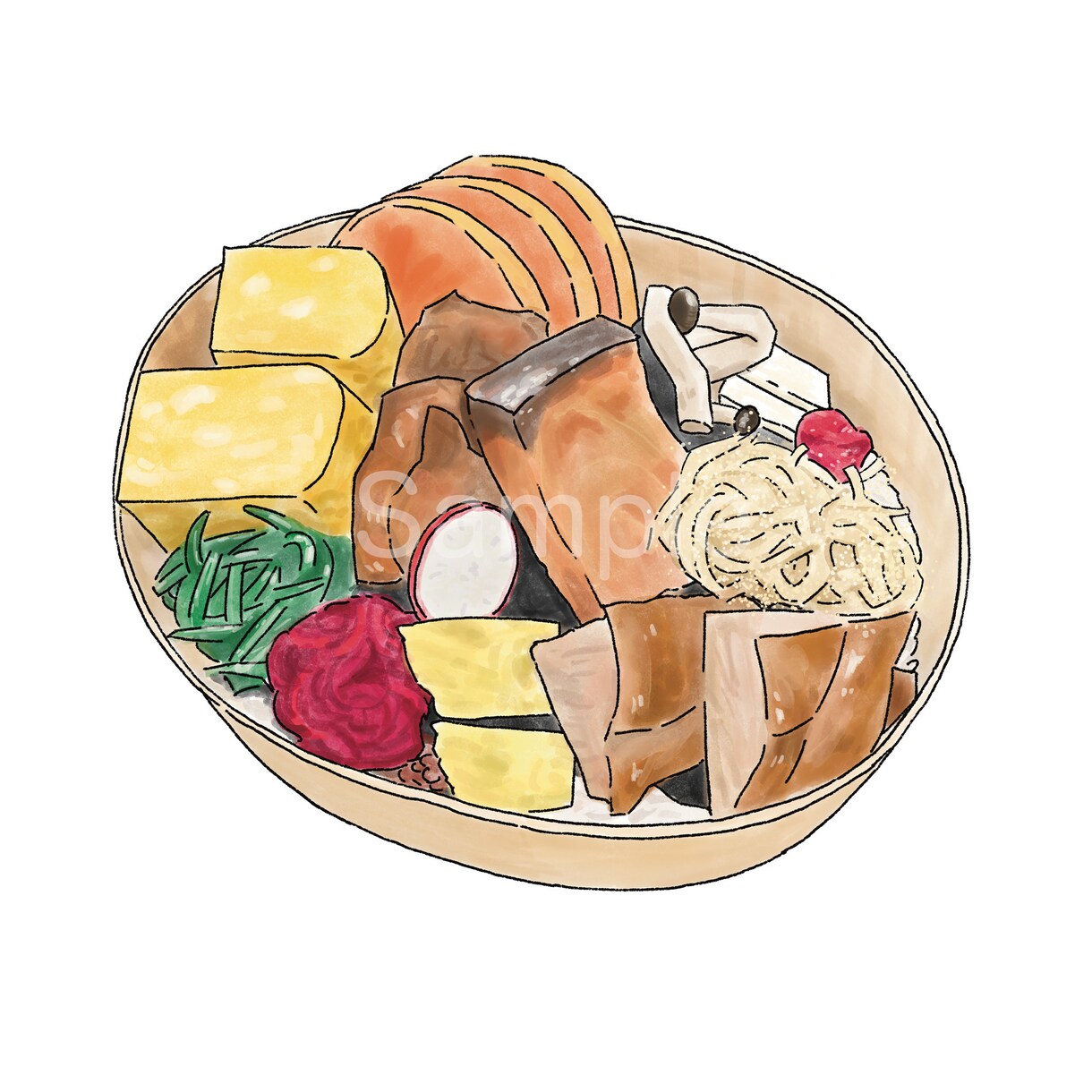 商用可！フードイラスト描きます 線画と水彩タッチの塗りで描く食べ物のイラスト イメージ3