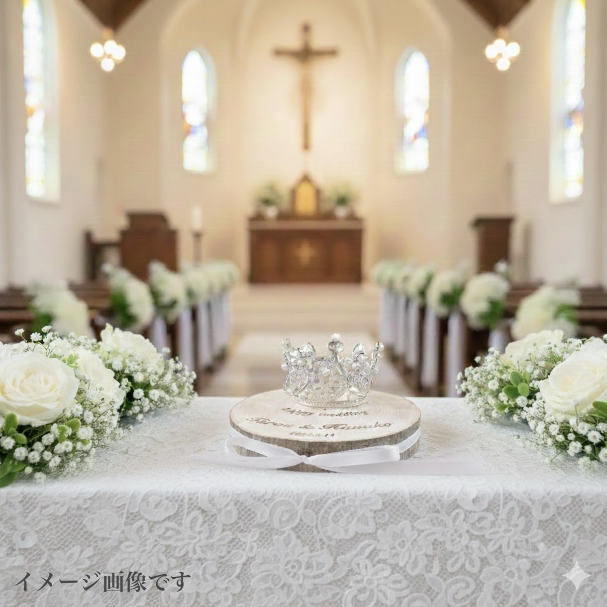 北海道産天然木の切り株リングピロー制作します 年輪に重ねる二人の歩み。ティアラが輝く世界に一つのオーダー品 イメージ2