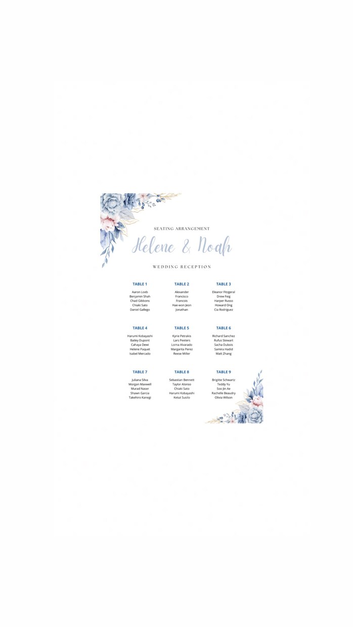 Canvaで結婚式の席次表を作成します 式場勤務経験あり｜見やすく丁寧に作成 イメージ1