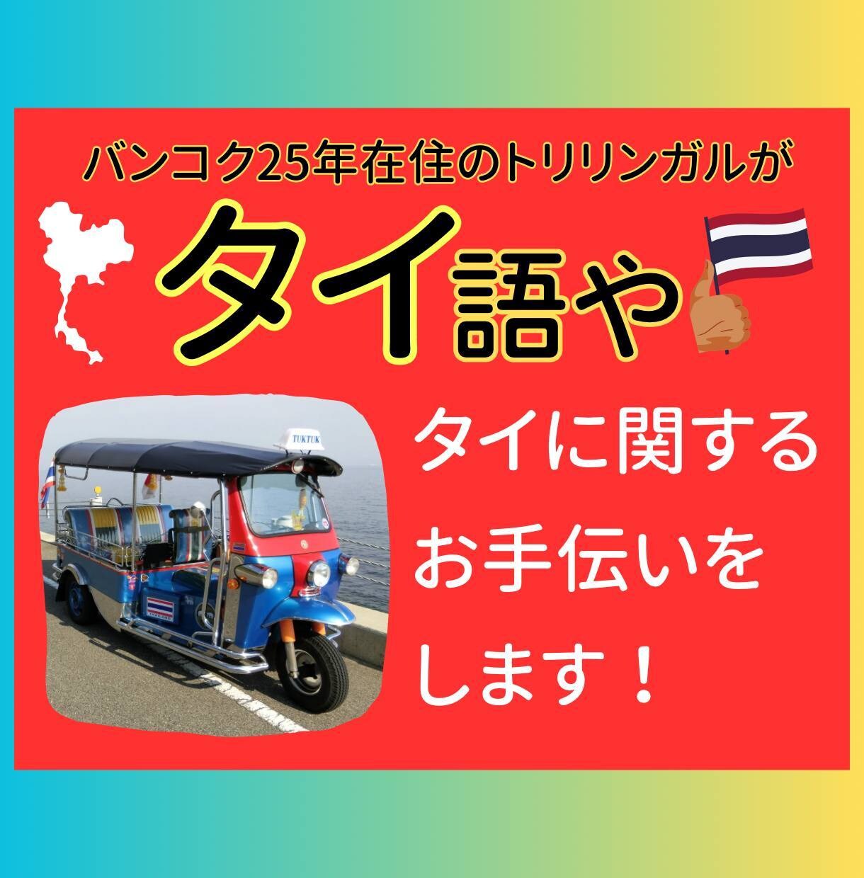 タイ語やタイに関するお手伝いをします ビジネスからプライベートまで幅広く対応します イメージ1