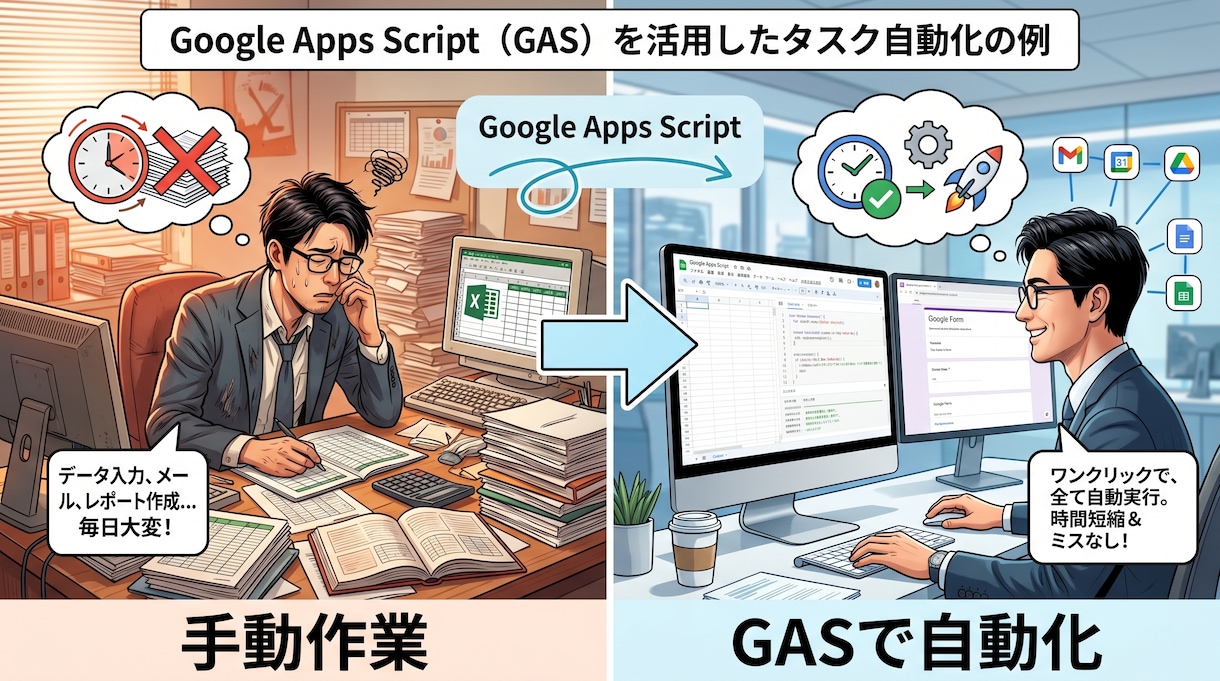 コピペ作業や入力作業をGASで自動化します Googleフォームと連携して集計を自動化できます イメージ1
