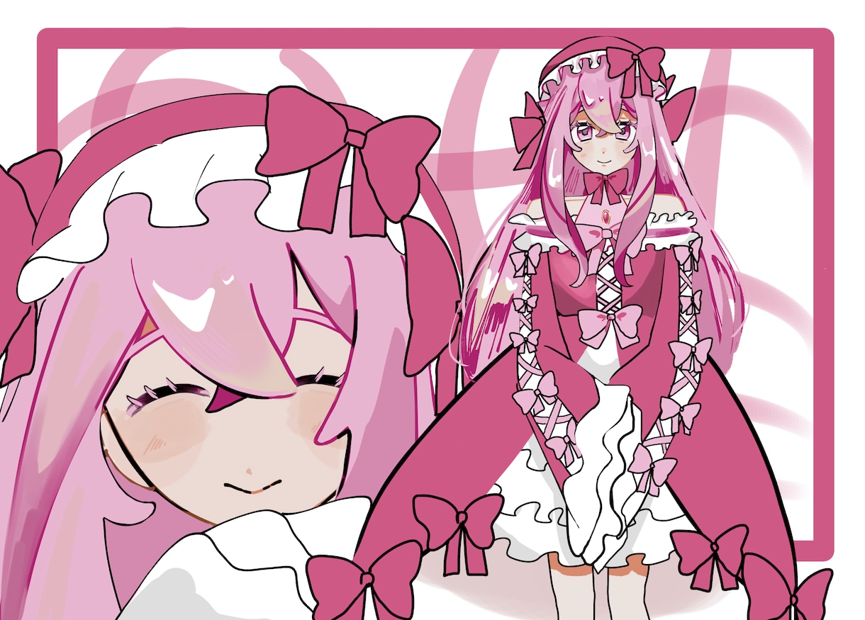 キャラクターを紹介するのに便利な絵を描きます 創作キャラについての資料に使える絵や、1枚絵を書きます イメージ1