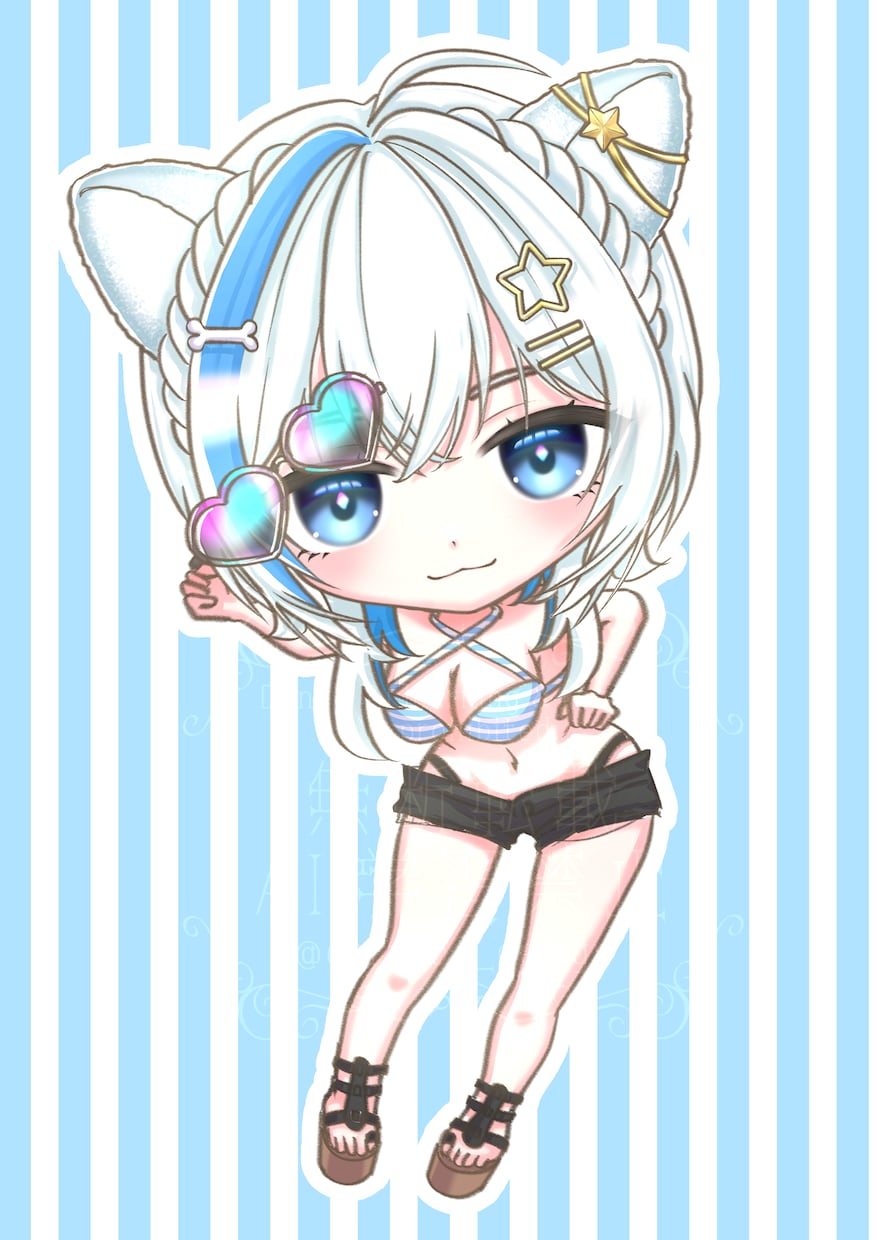 量産企画★ミニキャラ水着イラストお描きします 可愛い＆カッコいい！安価なSDキャラの水着イラストオーダー！ イメージ8