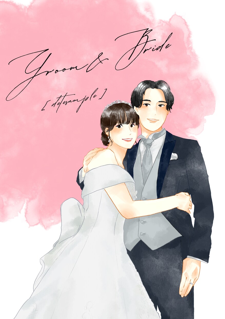フルカラー似顔絵でウェルカムボード描きます 結婚式からSNSまで使えるデータ納品の似顔絵イラスト イメージ6