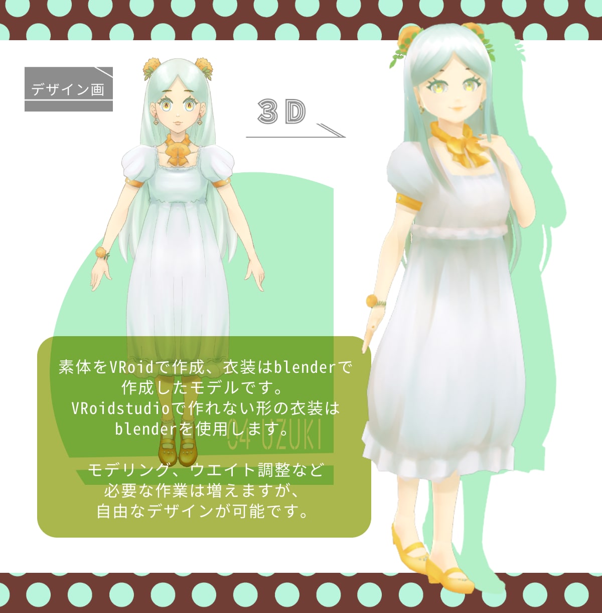 理想の３Dキャラクターを作ります VRorid×blenderで低コスト＆自由なデザイン！ イメージ3
