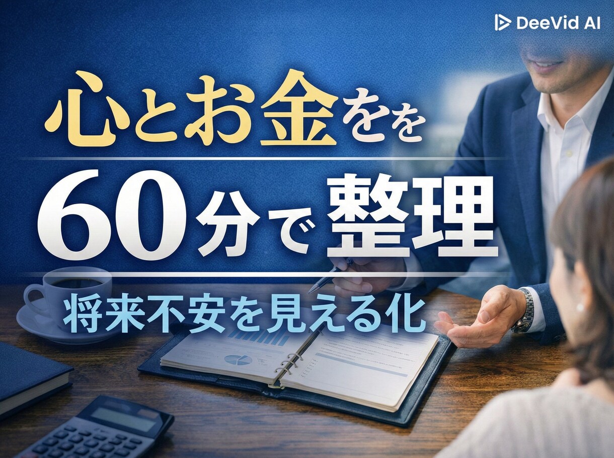 FP歴14年のFPが心とお金を60分で整理します 将来の不安を見える化して次の一手を明確にします！ イメージ1