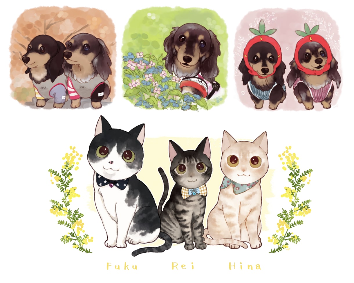 ちびキャラ*ペットや動物デフォルメイラスト描きます 【商用利用可】ゆるく可愛く使いやすく、ちびキャラ化 イメージ4