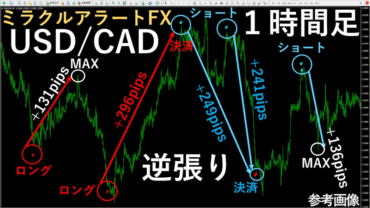 専業がガッツリ狙う無裁量プロ専用ツール提供します １時間足スイング手法とデイトレードの鉄板スキル相場観を習得へ イメージ9