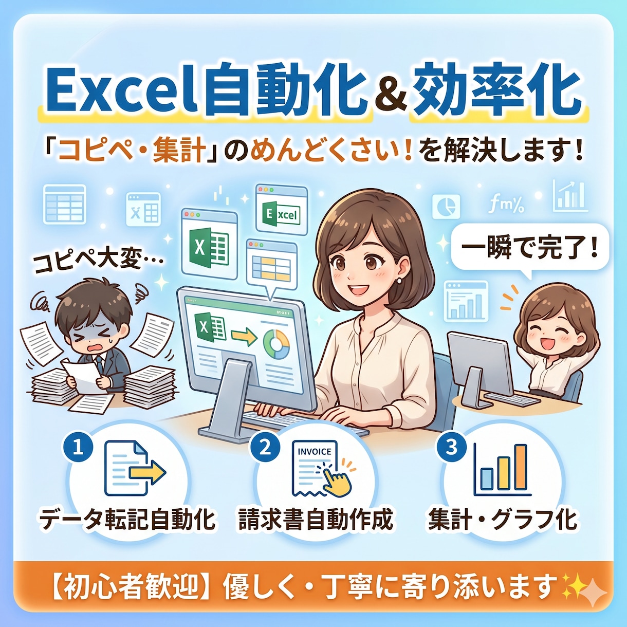 Excelの面倒な手作業を自動化します マクロやVBAを使って毎日のExcel業務を劇的に効率します イメージ1